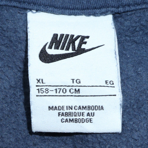 Nike Boys Blue Pullover Hoodie XL Fleece Graphic Swoosh Hooded Sweatshirt