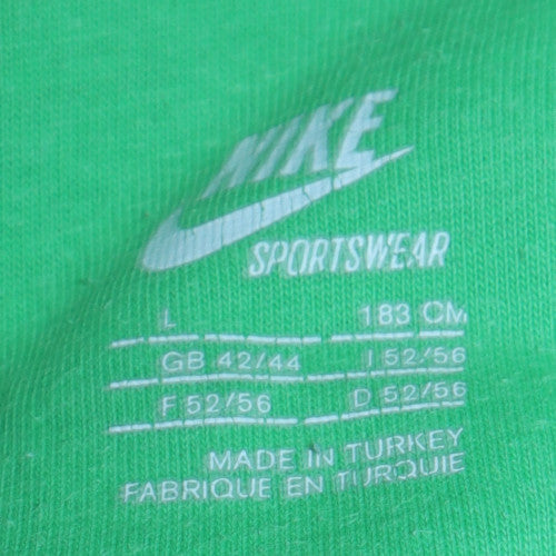 Nike Men's Green Pullover Hoodie L Cotton Sportswear