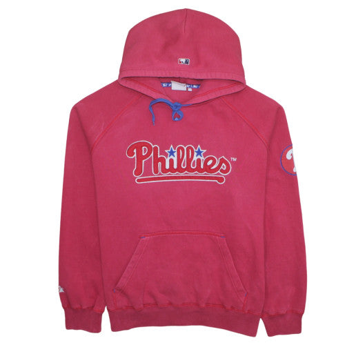 Majestic Athletic Womens Red Phillies Hoodie Size M Pullover