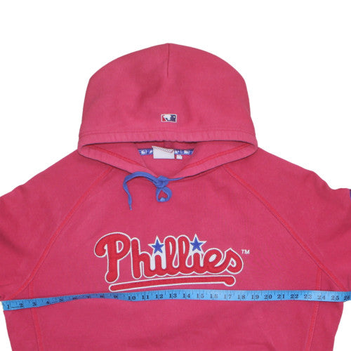 Majestic Athletic Womens Red Phillies Hoodie Size M Pullover