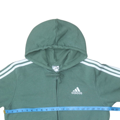 Adidas Mens Green Full Zip Hoodie Size M Regular Fit Sportswear