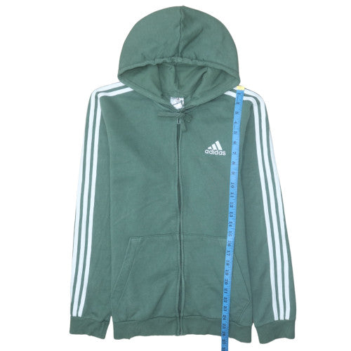Adidas Mens Green Full Zip Hoodie Size M Regular Fit Sportswear