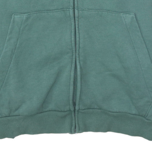 Adidas Mens Green Full Zip Hoodie Size M Regular Fit Sportswear