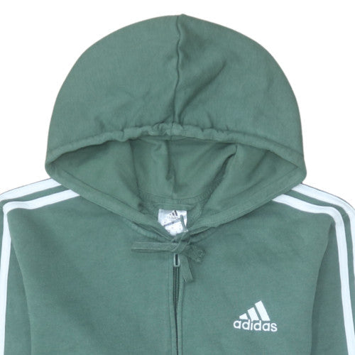 Adidas Mens Green Full Zip Hoodie Size M Regular Fit Sportswear