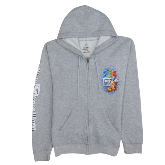 Disneyland Walt Disney World Hanes Grey Full Zip Hoodie Women S 2014 Mickey Graphic