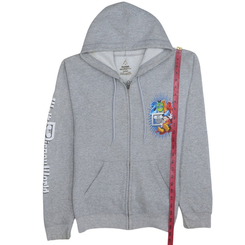 Disneyland Walt Disney World Hanes Grey Full Zip Hoodie Women S 2014 Mickey Graphic