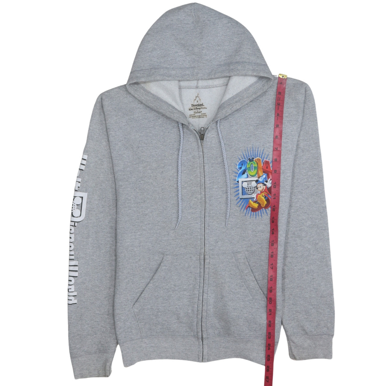 Disneyland Walt Disney World Hanes Grey Full Zip Hoodie Women S 2014 Mickey Graphic