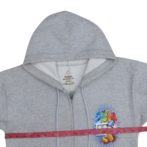 Disneyland Walt Disney World Hanes Grey Full Zip Hoodie Women S 2014 Mickey Graphic