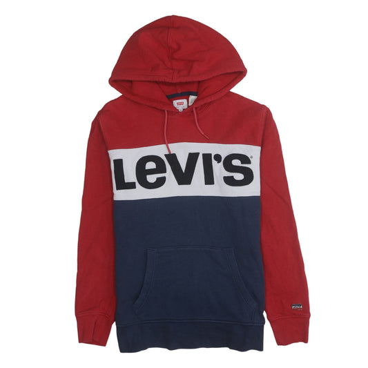 Levi's Men's Red Colourblock Logo Pullover Hoodie Size M