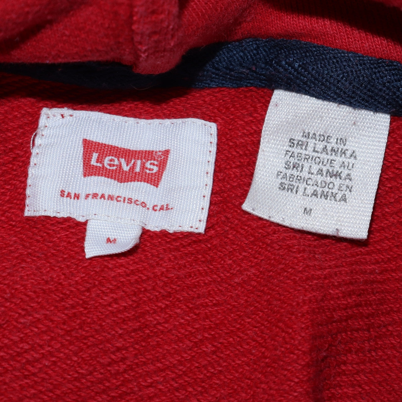 Levi's Men's Red Colourblock Logo Pullover Hoodie Size M