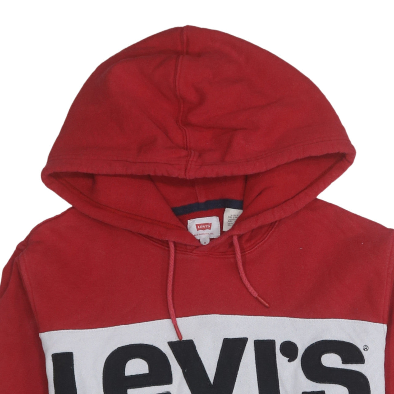 Levi's Men's Red Colourblock Logo Pullover Hoodie Size M