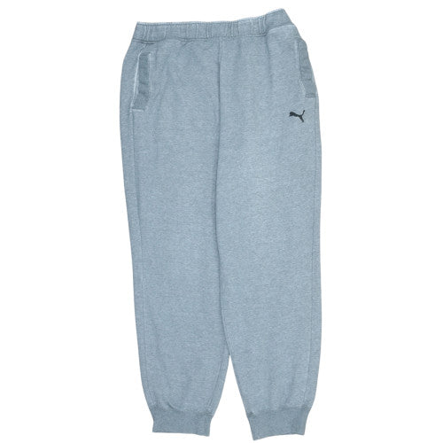 Puma Men's Grey L Jogger Sweatpants Elastic Waist Fleece Casual Trousers