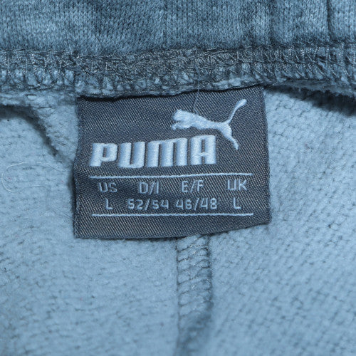 Puma Men's Grey L Jogger Sweatpants Elastic Waist Fleece Casual Trousers