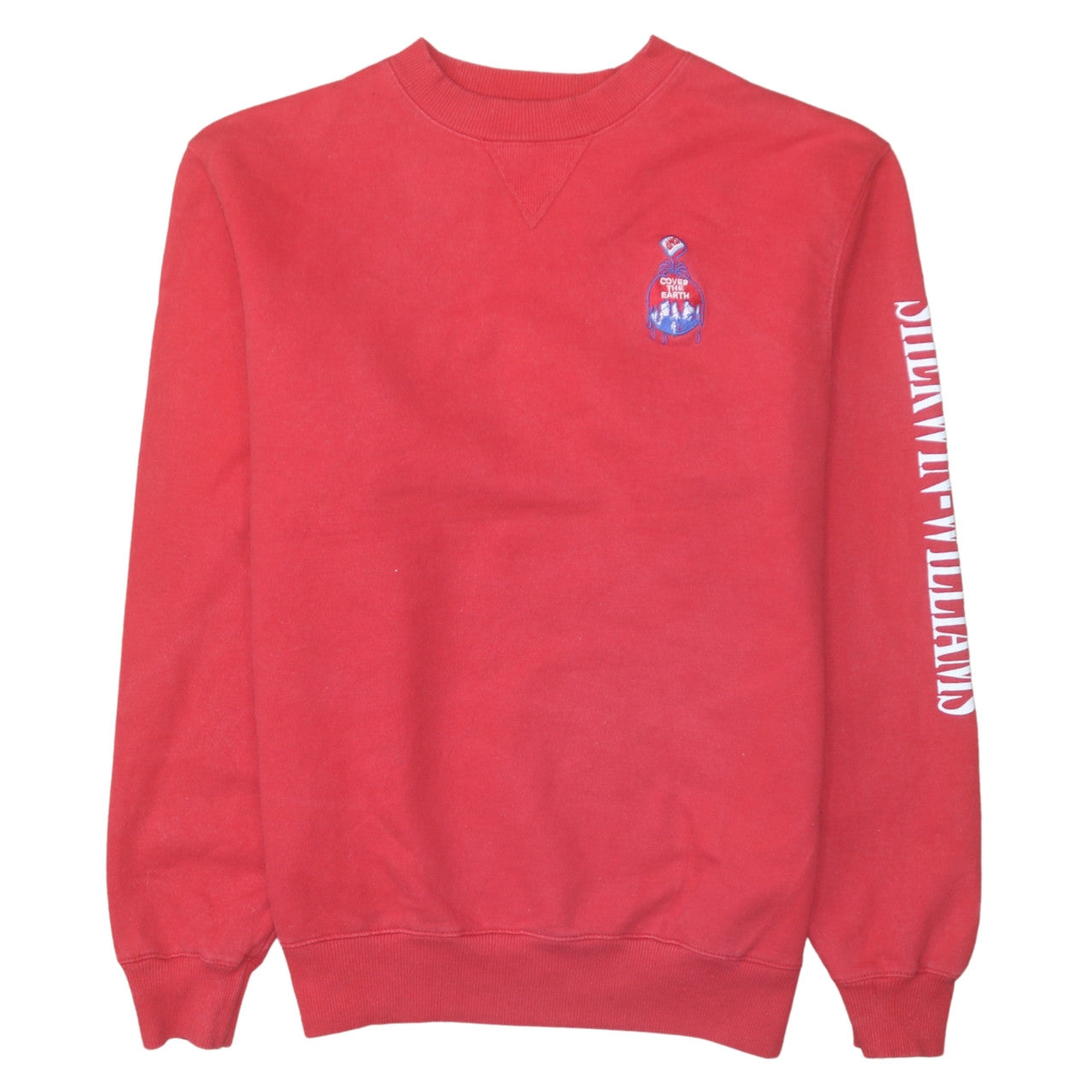 Champion Men's Red Pullover Sweatshirt M Crew Neck Embroidered Logo