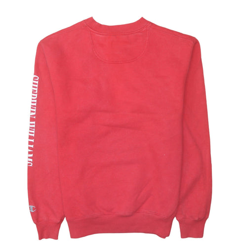 Champion Men's Red Pullover Sweatshirt M Crew Neck Embroidered Logo