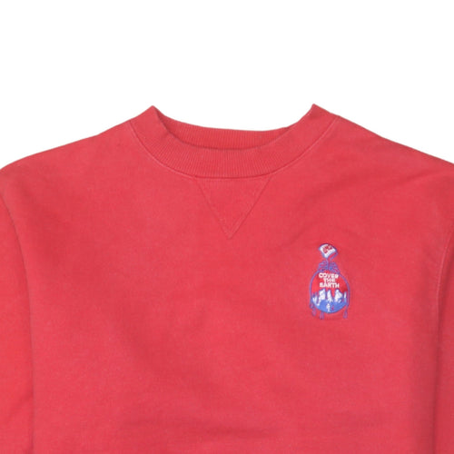 Champion Men's Red Pullover Sweatshirt M Crew Neck Embroidered Logo