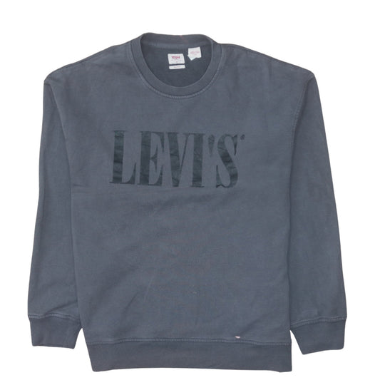 Levi's Men's Blue Relaxed Fit Crew Neck Logo Sweatshirt M