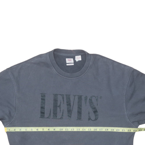 Levi's Men's Blue Relaxed Fit Crew Neck Logo Sweatshirt M
