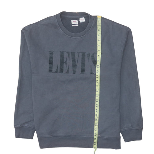 Levi's Men's Blue Relaxed Fit Crew Neck Logo Sweatshirt M