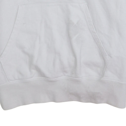 Champion Women White Large Pullover Hoodie Cotton Logo Print