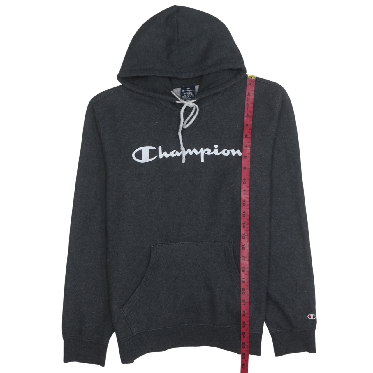 Champion Mens Black Medium Pullover Hoodie Sweatshirt