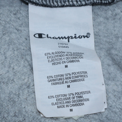 Champion Mens Black Medium Pullover Hoodie Sweatshirt