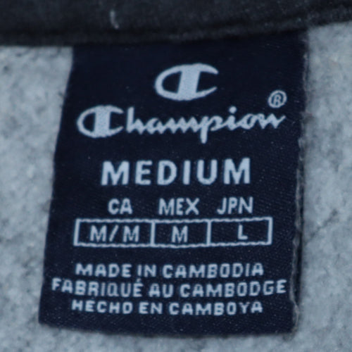 Champion Mens Black Medium Pullover Hoodie Sweatshirt