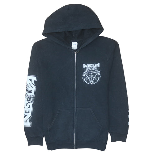 Gildan Men's Black Full Zip Heavy Blend Hoodie Medium Rock Band Design