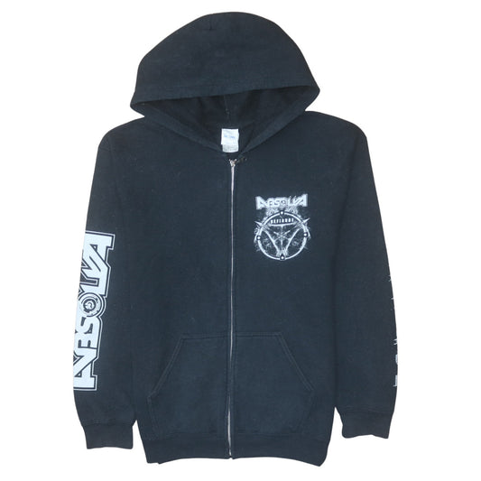 Gildan Men's Black Full Zip Heavy Blend Hoodie Medium Rock Band Design