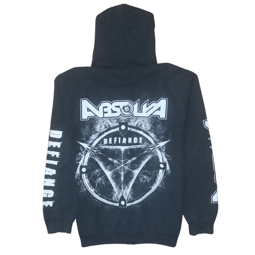 Gildan Men's Black Full Zip Heavy Blend Hoodie Medium Rock Band Design