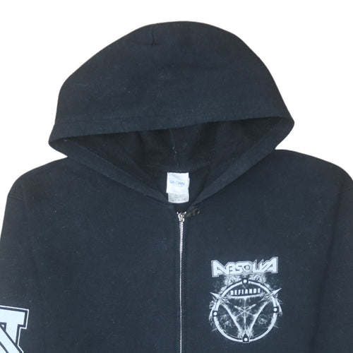 Gildan Men's Black Full Zip Heavy Blend Hoodie Medium Rock Band Design