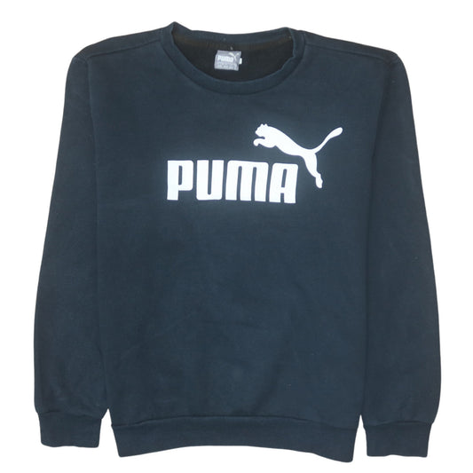 Puma Men's Black Medium Crew Neck Pullover Fleece Sweatshirt