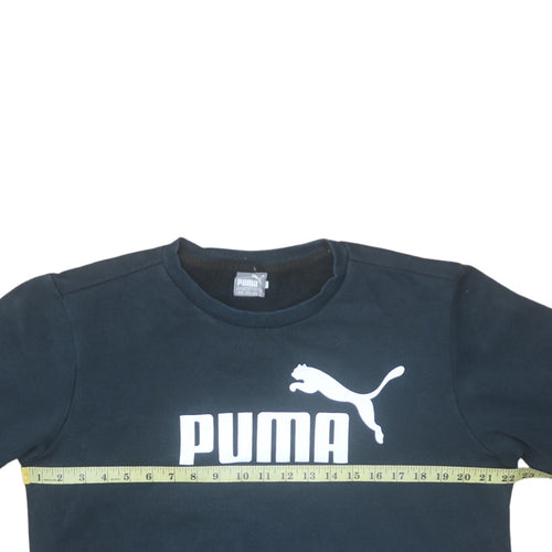 Puma Men's Black Medium Crew Neck Pullover Fleece Sweatshirt
