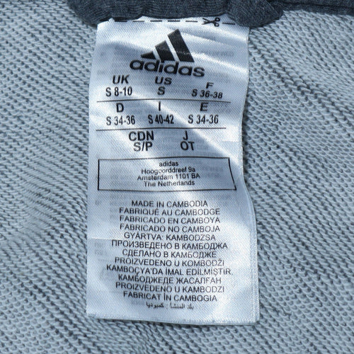 Adidas Women’s Dark Grey Full Zip Hoodie Size S 8-10 Pink Logo