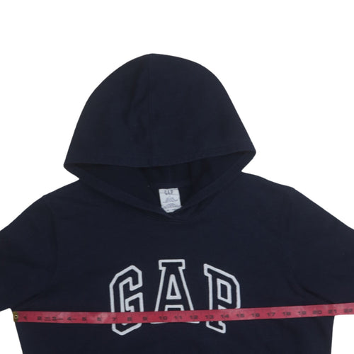 GAP Men’s Blue Pullover Hoodie L Logo Fleece Sweatshirt