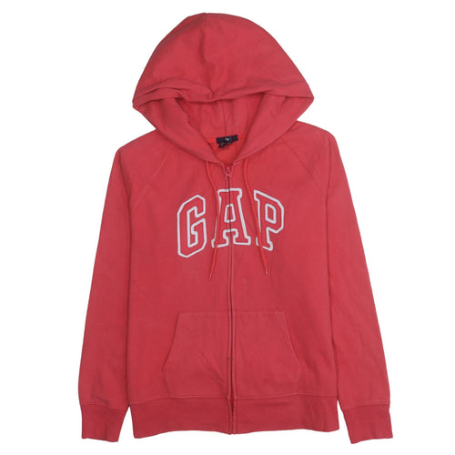 GAP Women's Red Full Zip Hoodie Size M Cotton Blend Casual Sweatshirt
