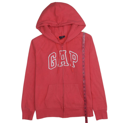 GAP Women's Red Full Zip Hoodie Size M Cotton Blend Casual Sweatshirt