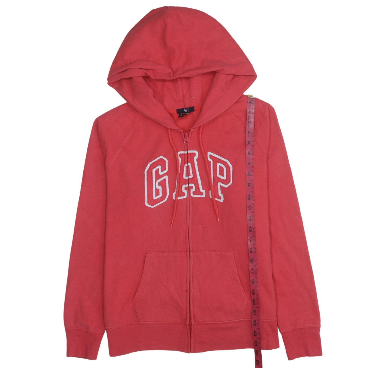 GAP Women's Red Full Zip Hoodie Size M Cotton Blend Casual Sweatshirt