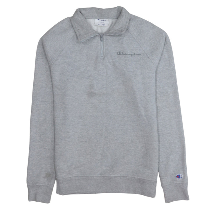 Champion Men's Grey 1/2 Zip Fleece Sweatshirt Size S