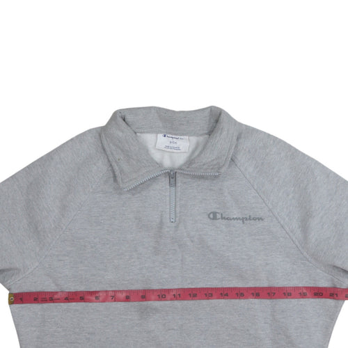 Champion Men's Grey 1/2 Zip Fleece Sweatshirt Size S