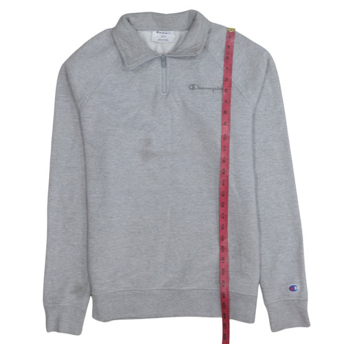 Champion Men's Grey 1/2 Zip Fleece Sweatshirt Size S
