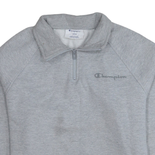 Champion Men's Grey 1/2 Zip Fleece Sweatshirt Size S