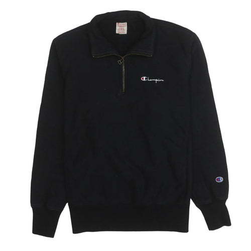 Champion Men's Black Large 1/4 Zip Reverse Weave Sweatshirt
