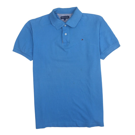 Tommy Hilfiger Men's Blue Cotton Short Sleeve Polo Shirt L