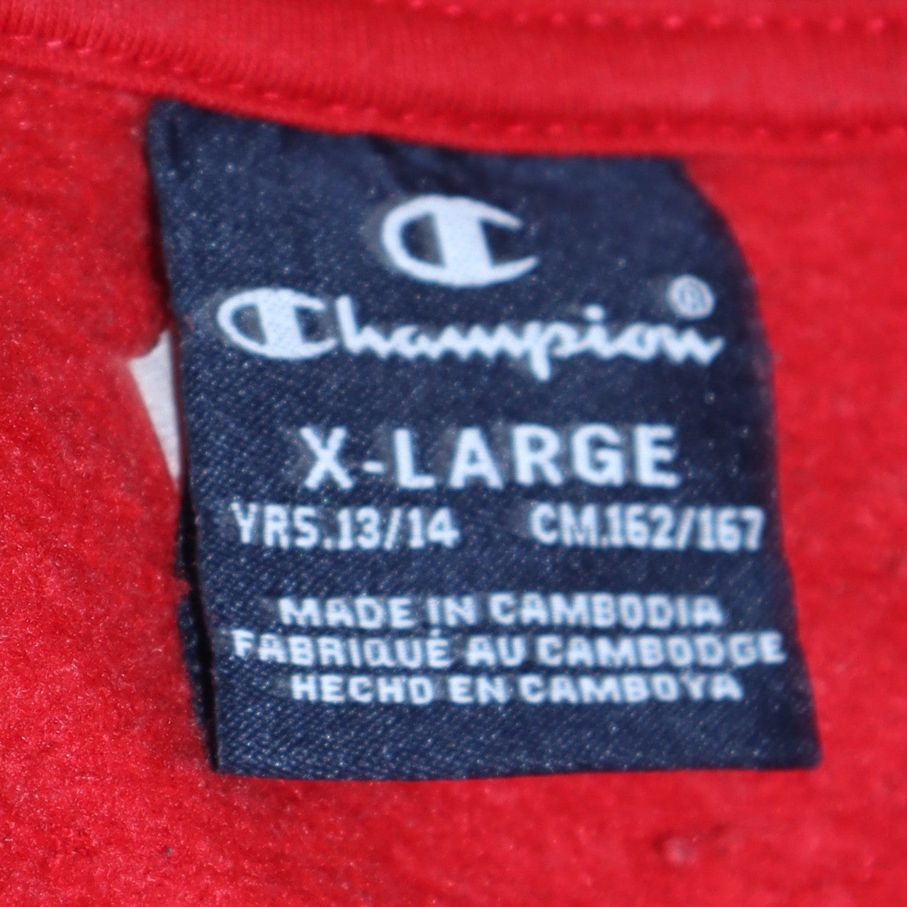 Champion Teens Red XL Pullover Crew Neck Fleece Sweatshirt