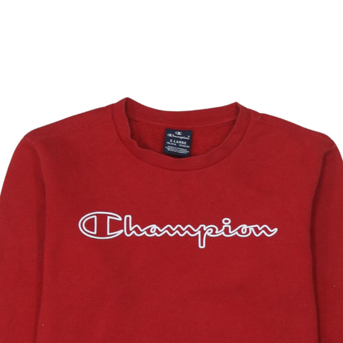Champion Teens Red XL Pullover Crew Neck Fleece Sweatshirt