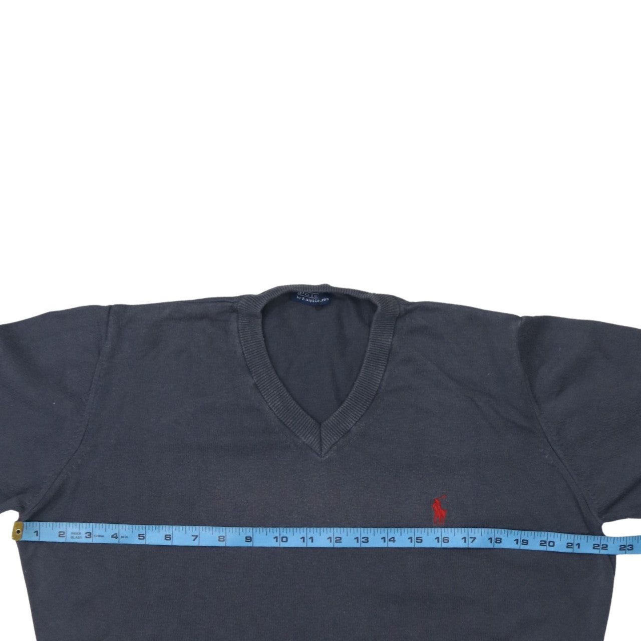 Polo Ralph Lauren Men's Blue V-Neck Cotton Pullover Sweatshirt L