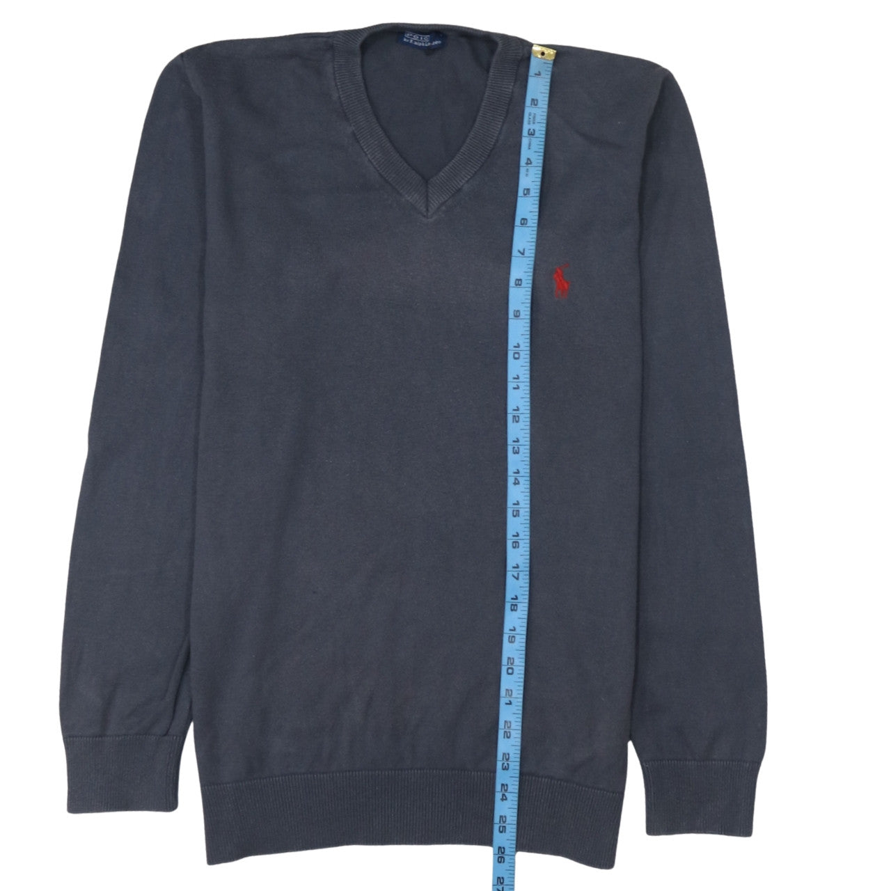 Polo Ralph Lauren Men's Blue V-Neck Cotton Pullover Sweatshirt L