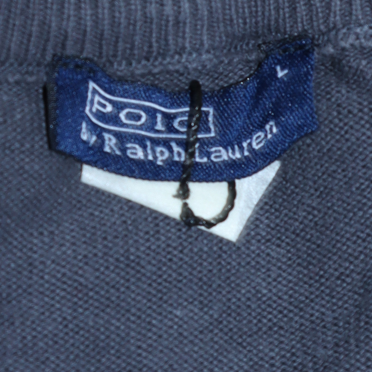 Polo Ralph Lauren Men's Blue V-Neck Cotton Pullover Sweatshirt L