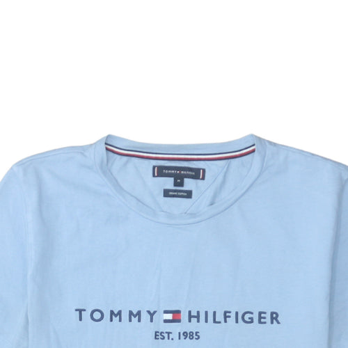 Tommy Hilfiger Men's Blue Logo Organic Cotton T-Shirt M